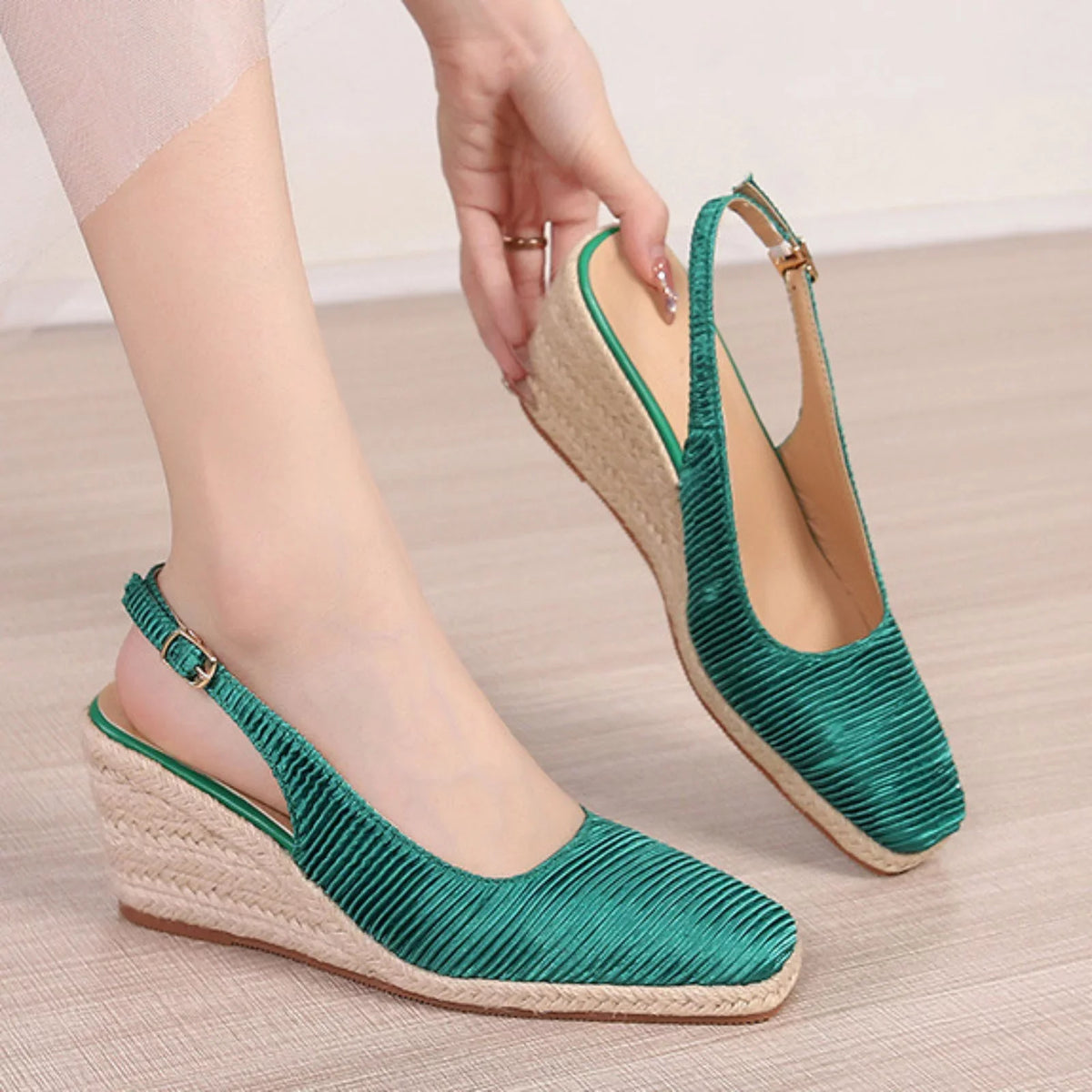 Silk Women Wedge Sandals for Linen Heels Toe Straw Summer Sandals Sandal Elegant dimension Sketches Flip Women Flop Dressy Sandals Women Cap Women's High 12 Fisherman Shoes New Espadrilles Espadrilles