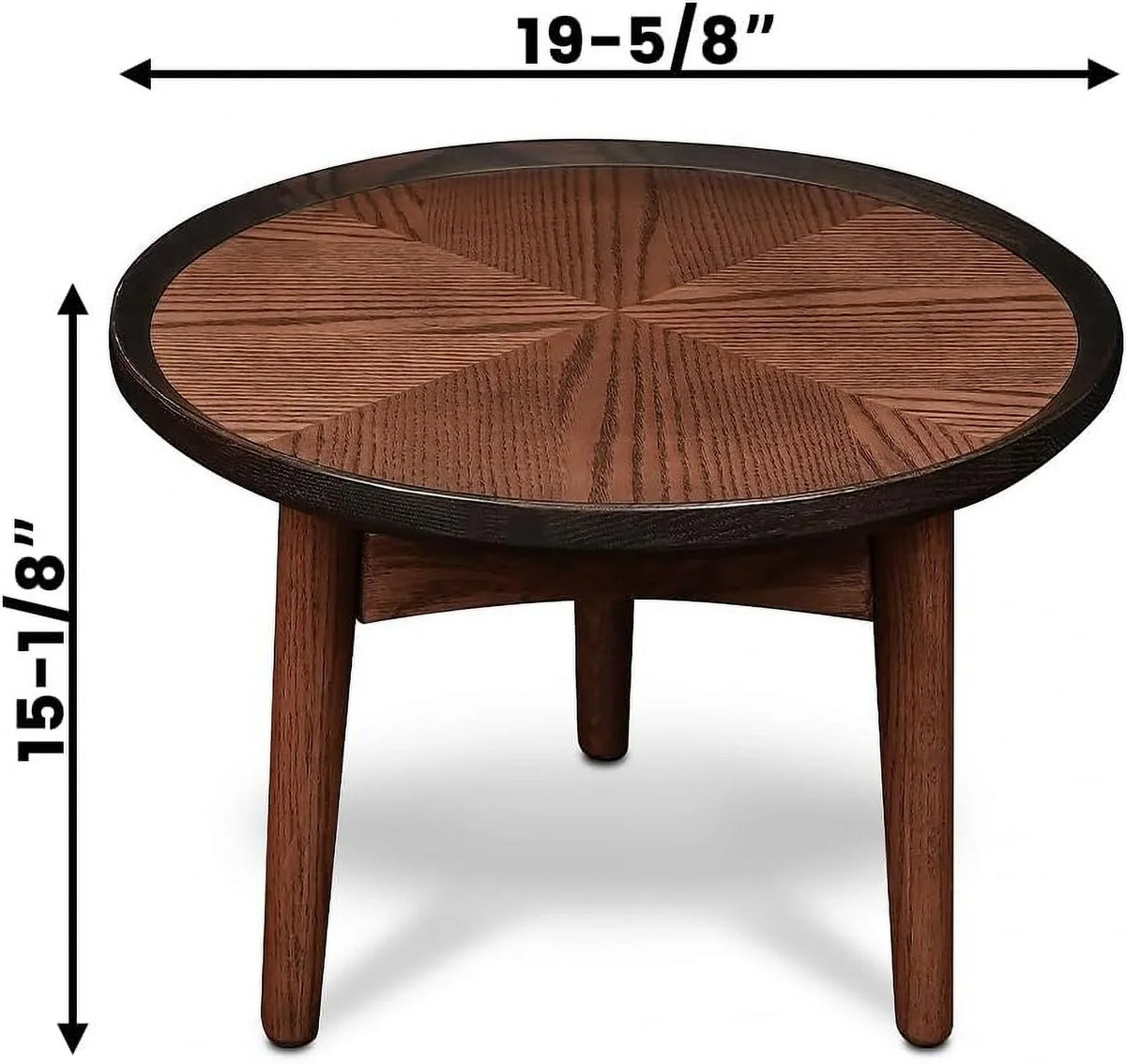 Coffee with CONSDAN Standard & Hardwood Balcony - Feet Side Table Solid Oak Wood Round Structure for Living Room, Solid Bedroom, Table Nesting Table,