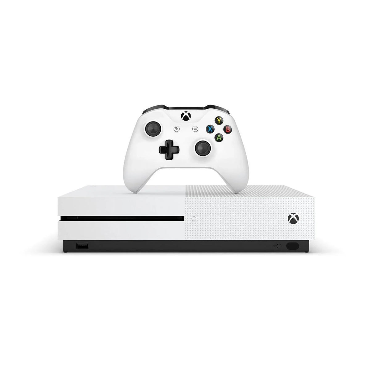 Microsoft Xbox One S 1Tb With 2 Controller, 4K Ultra Hd White With Bolt Axtion Cleaning Kit Hdmi Bundle Like New