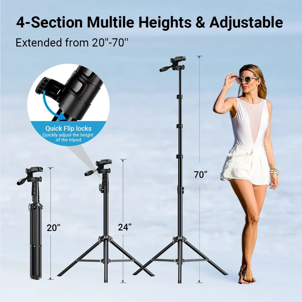 Alloy Selfie APEXEL 180cm Tripod Aluminum Stand for Camera Smartphone Stick