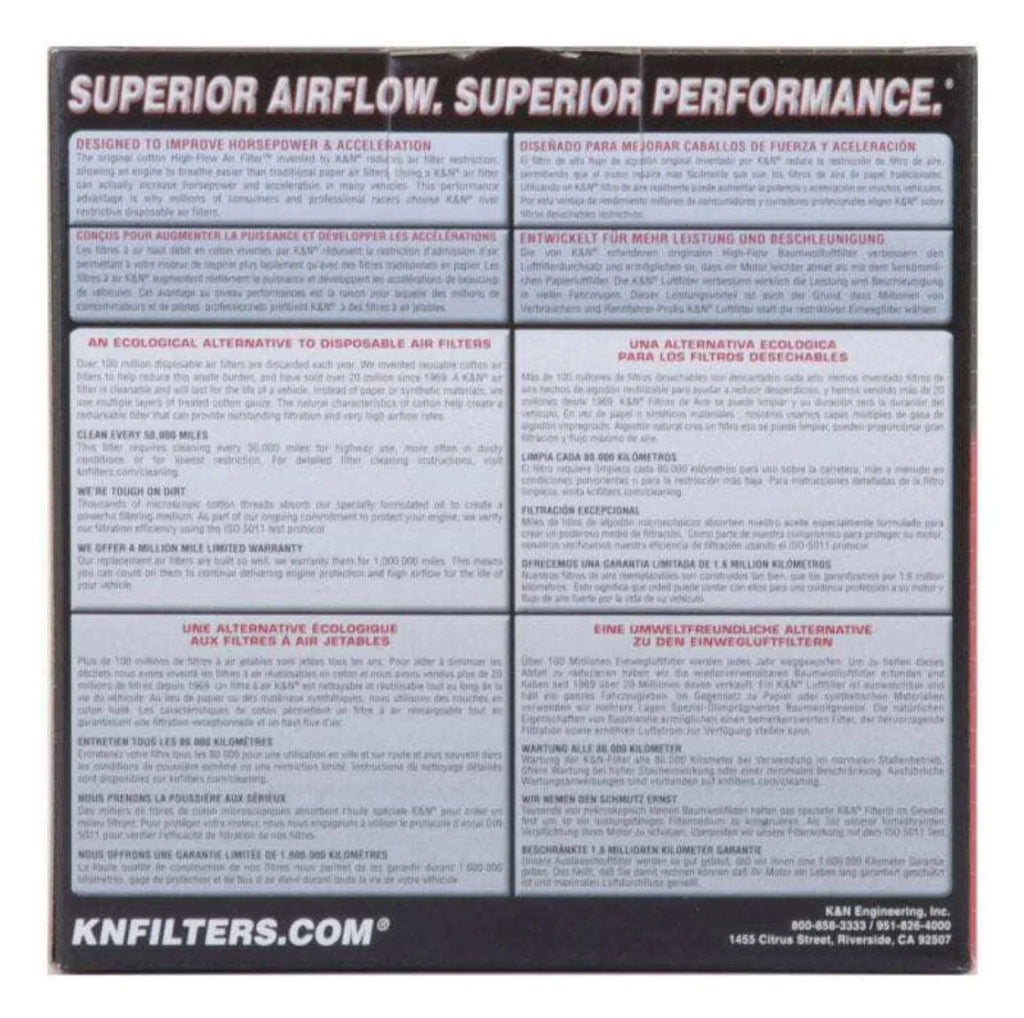 Kn Universal Custom Air Filter - Round 1.625In Flange / 1.625In Id / 2.75In Overall Height