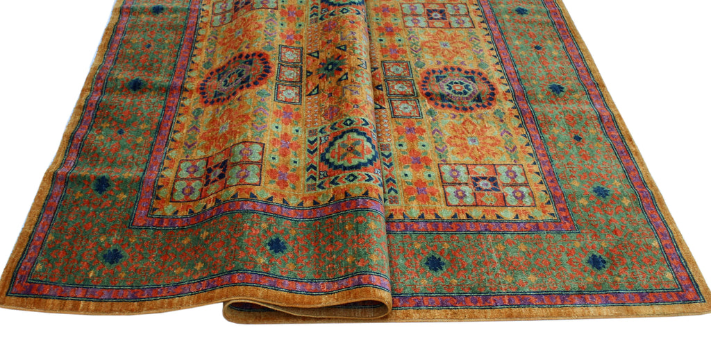 Aria Lemuel Gold/Green Rug, 5'7" X 7'8"