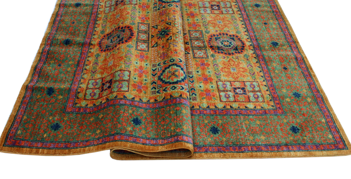 Aria Lemuel Gold/Green Rug, 5'7" X 7'8"