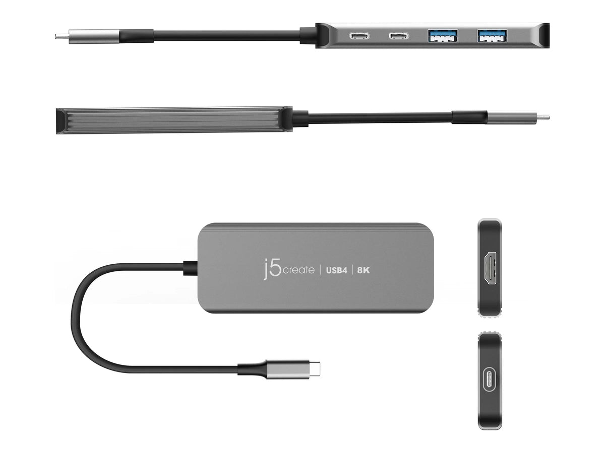 (Power 2 + x 1 2 j5create Hub + - 1 Gen USB-C 3.2 Gen 8K60, - 3.0) Delivery desktop - 3.2 JCH453 hub x HDMI USB-C slim 1 2 x USB + x -