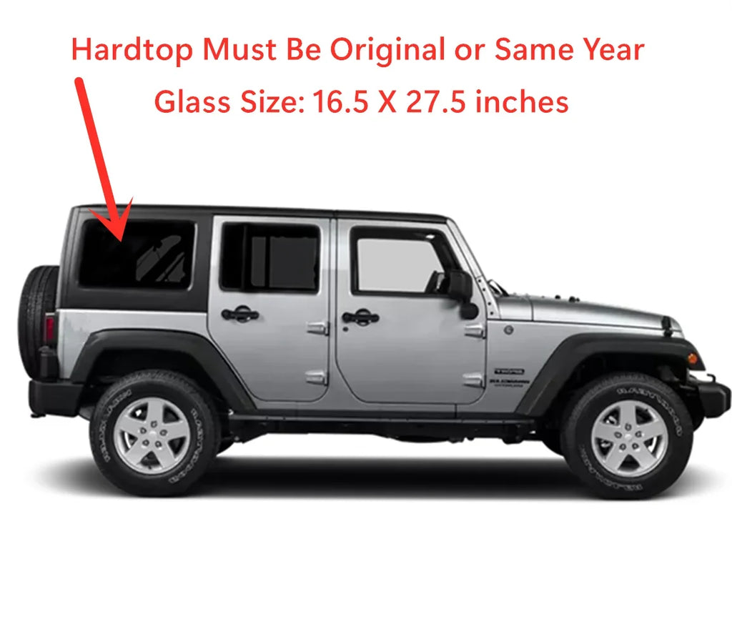 with Window 4 JK Glass / Rear 4 Passenger Right Side Wrangler Door Door 2011-2017 Models Quarter Jeep Quarter Wrangler Compatible 2018 Models
