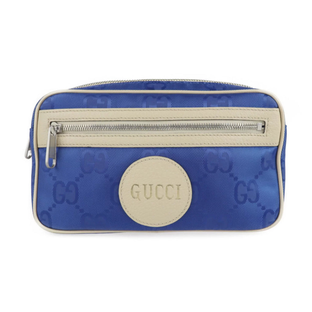 Off Beige Leather The Waist Shoulder Blue (Like Japan Grid Pouch Bag 631341 Belt Limited Nylon One New) Body Pre-Owned