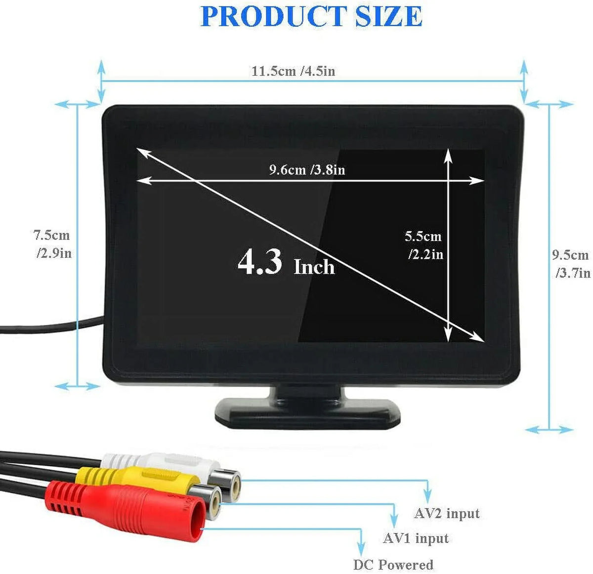 with Bileeko 4.3" Camera System View Car Parking Monitor Rear Backup