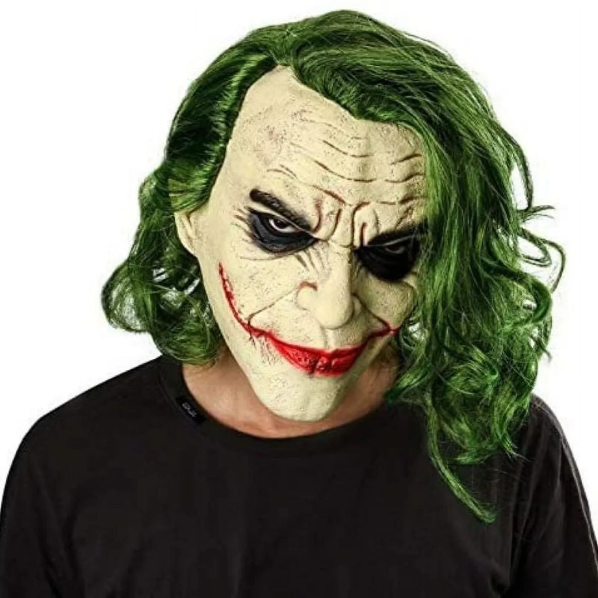 Adult Joker Vinyl Masks Mask Full with Green Hair Accessory Lelaffet Head