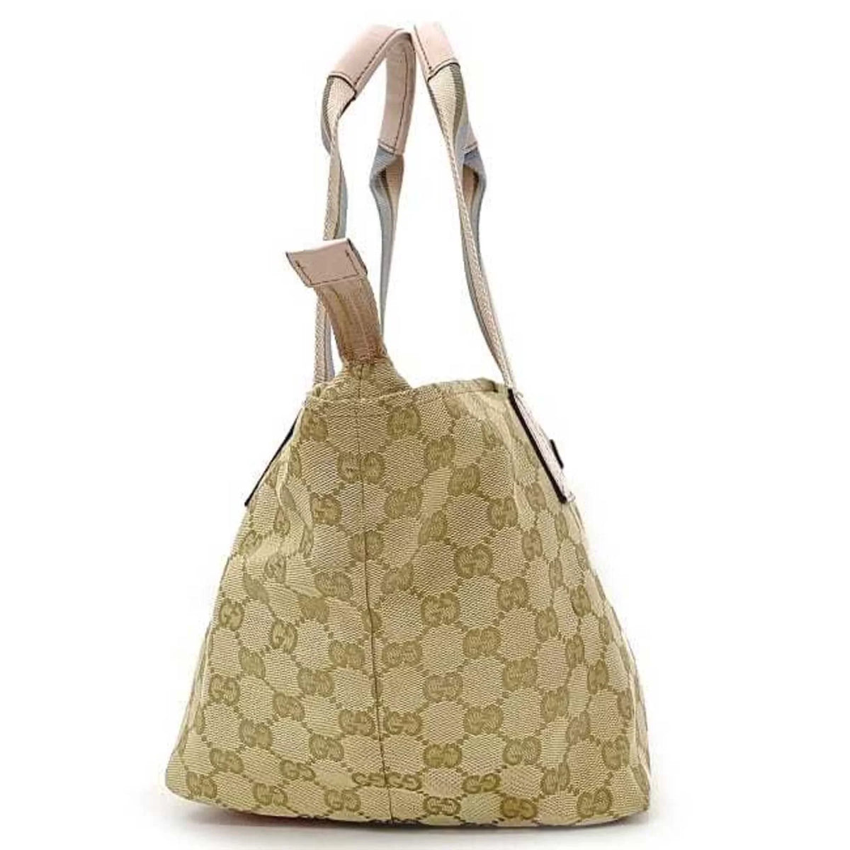 (Good) Pink Tote Blue Women's Beige 131228 Pastel Handbag GG Canvas Pre-Owned Leather Bag
