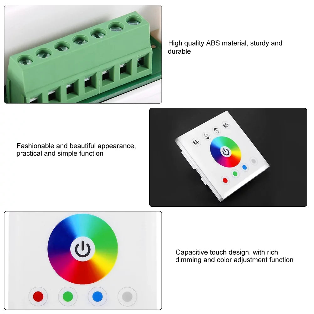 Dingln For Wall RGBW Touch Dimmer Panel Strip Colorful Switch Controller Mounted Light LED White