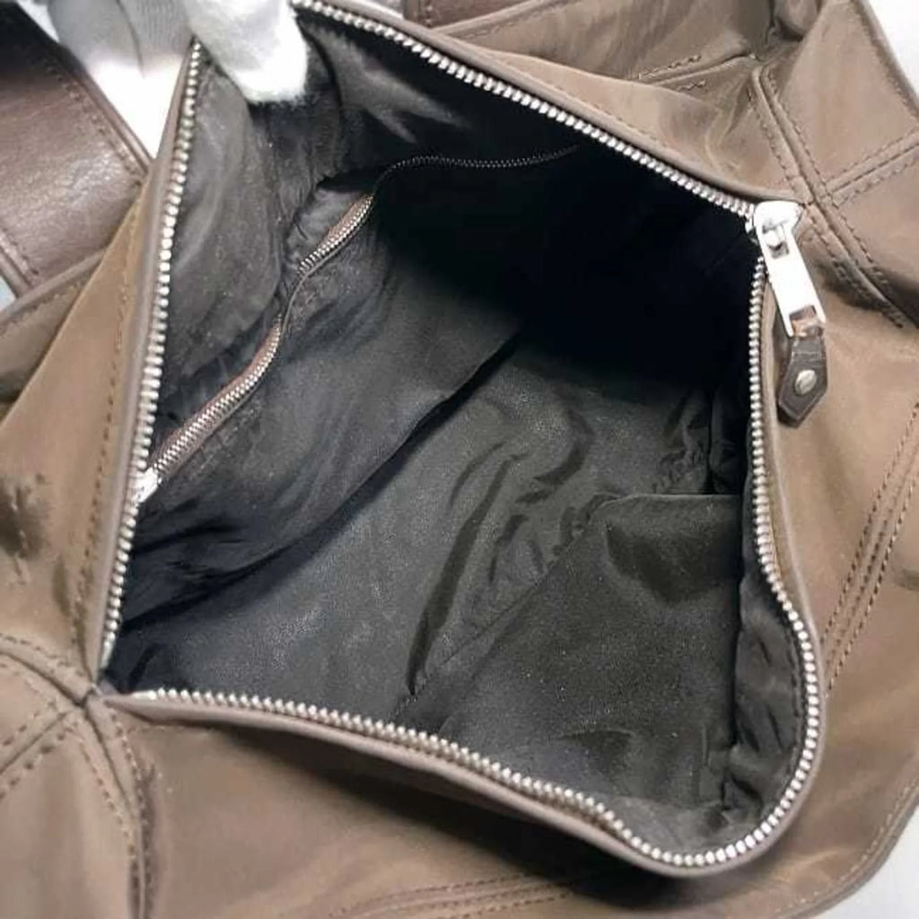 Second-Hand Hermes Tote Bag Acapulco Pm Brown Silver Handbag Nylon Leather Hermes Women'S (Fair)