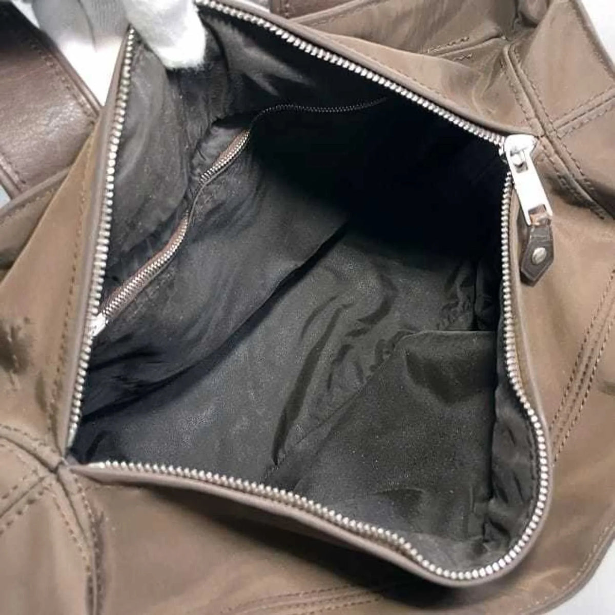 Second-Hand Hermes Tote Bag Acapulco Pm Brown Silver Handbag Nylon Leather Hermes Women'S (Fair)
