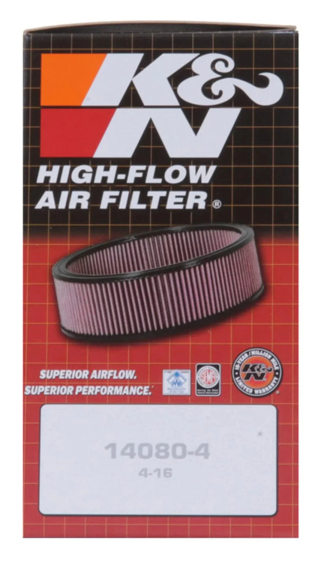 Kn Universal Custom Air Filter - Round 1.625In Flange / 1.625In Id / 2.75In Overall Height