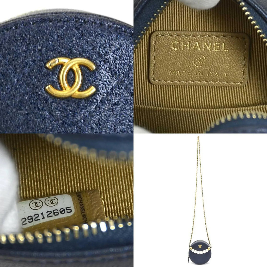 Leather/Metal/Fake Women's (Good) Crossbody Coco Pearl Pre-Owned Navy/Gold/Off-White Mark Shoulder Bag Pochette