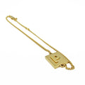 Used Celine Alphabet P 46B0 6Bra Metal No Stone Charm Bracelet Gold (Good)