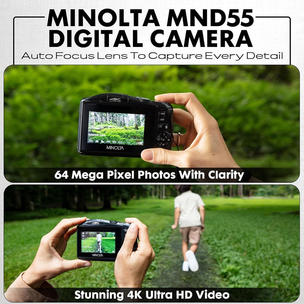Minolta MND55 64MP 4K Ultra HD Wi-Fi Digital Camera - Blue