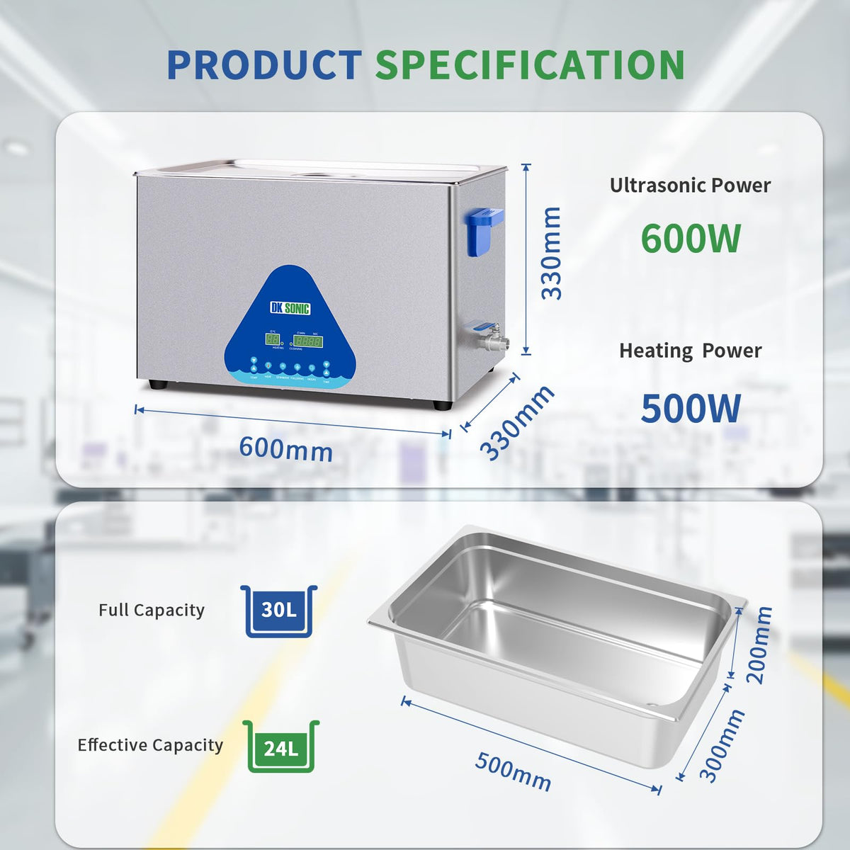 DK SONIC Ultrasonic Cleaner 10L,240W Industrial Ultrasonic Parts Cleaner with Heater&Timer, Digital Control&Basket, Multiple Functions for Motorcycle Engines,Carburetors, Chains