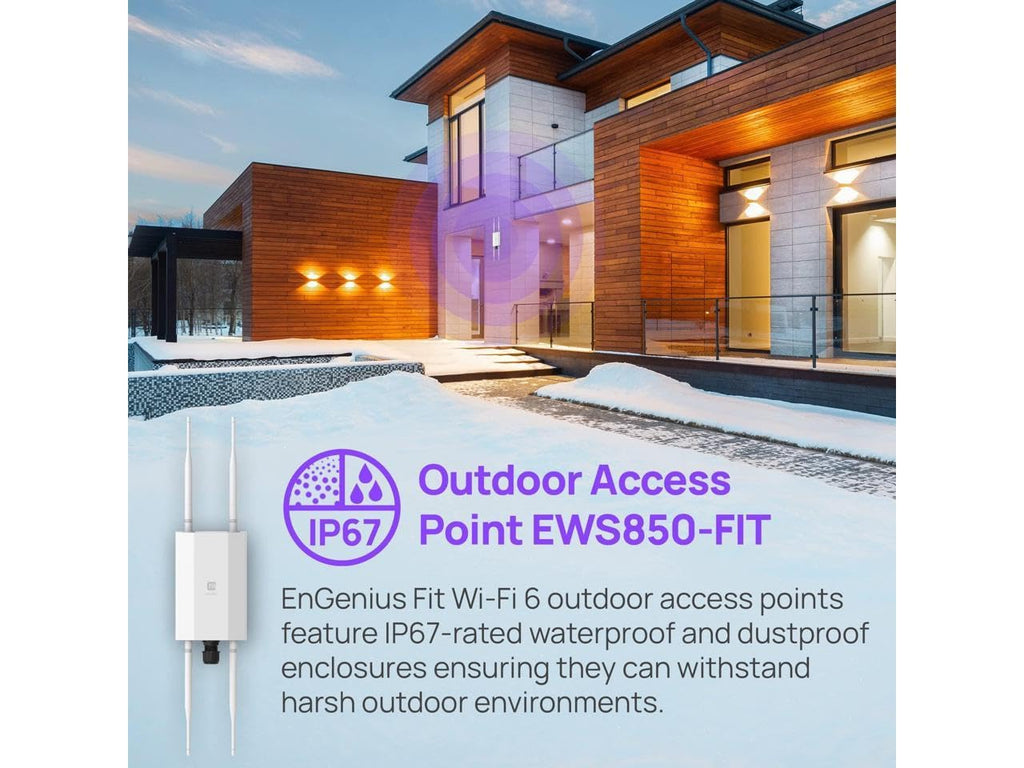 EnGenius EWS357AP WiFi 6 AX1800 2x2 Gigabit Wireless Access Point with 1Gbps Port, OFDMA, MU-MIMO, PoE+, WPA3, 1GB RAM, License-Free Management Tools (Power Adapter Not Included)