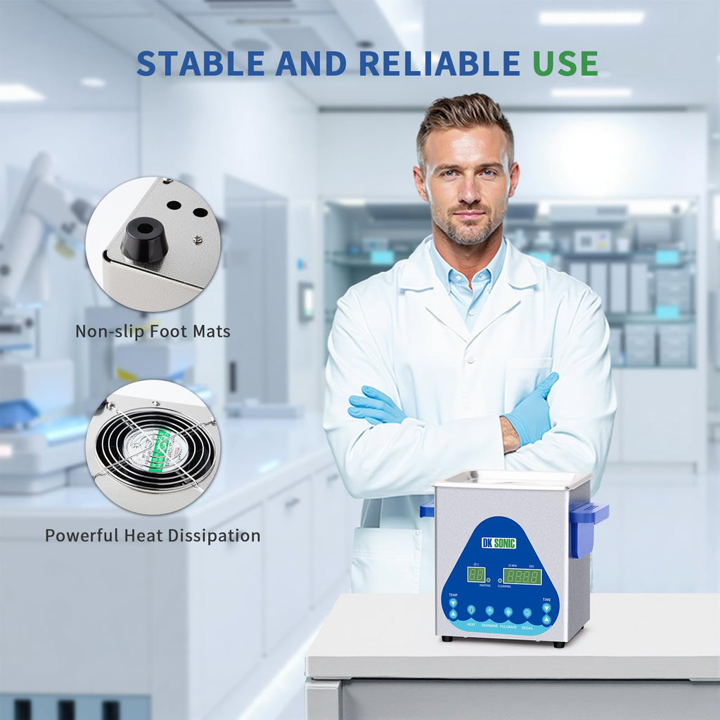 DK SONIC Ultrasonic Cleaner 10L,240W Industrial Ultrasonic Parts Cleaner with Heater&Timer, Digital Control&Basket, Multiple Functions for Motorcycle Engines,Carburetors, Chains