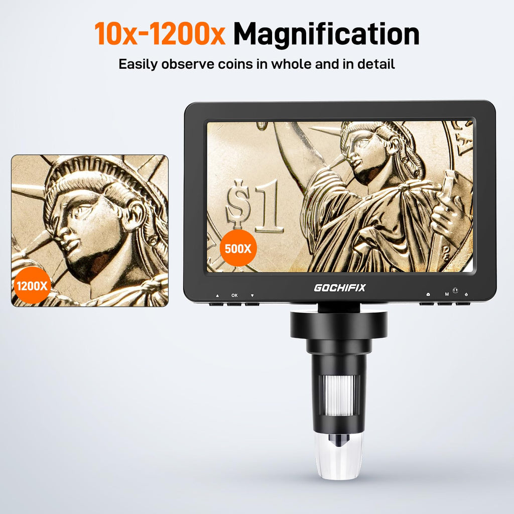 GOCHIFIX 10.1 Inch Digital Microscope 2K HDMI Soldering Coin Magnifier