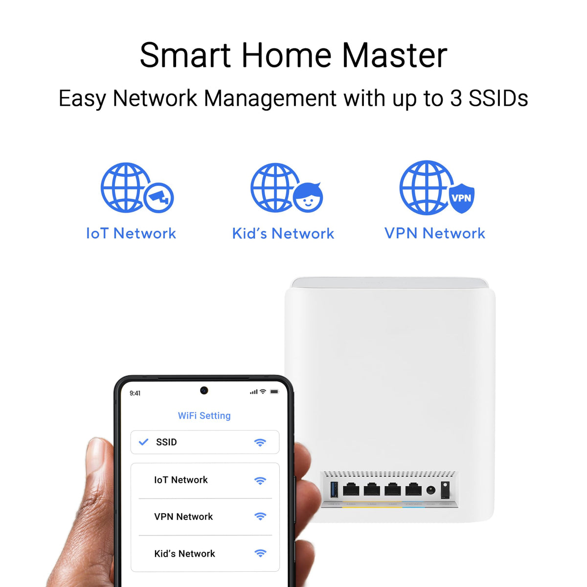 ASUS ZenWiFi BT6 WiFi 7 Mesh Router - Tri-Band, 3k sq. ft. x2 WAN (1 PK)