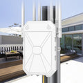 AC1200 Outdoor WiFi Extender, IP65 Weatherproof Long Range Booster for Yard Garage Farm RV, Access Point with PoE & 6 Antennas, Dual Band 2.4G/5G, WPA3, AP Repeater, Works with Starlink