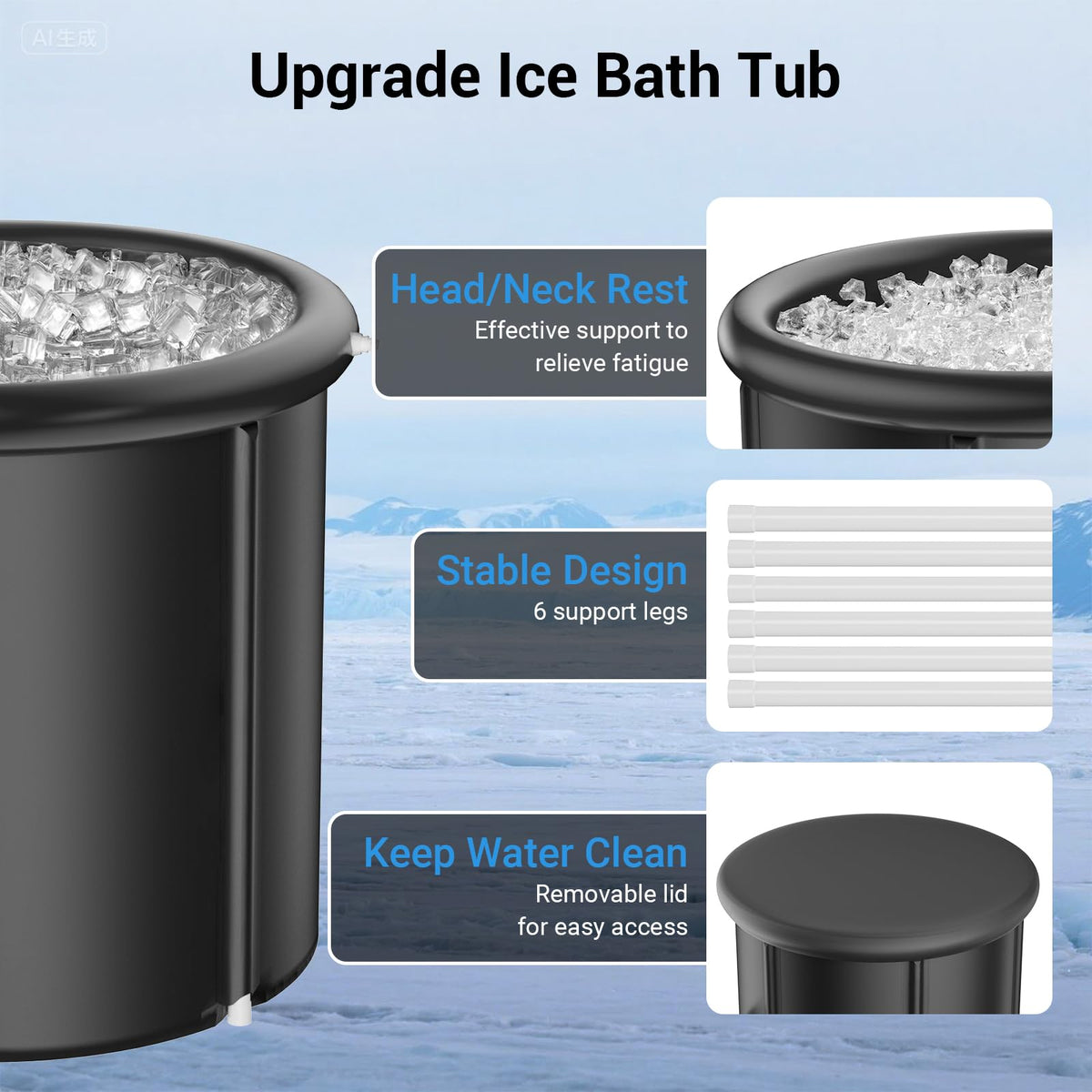 Cold Plunge Chiller for Ice Bath Tub, 1/3HP Water Chiller, Built-in Filter
