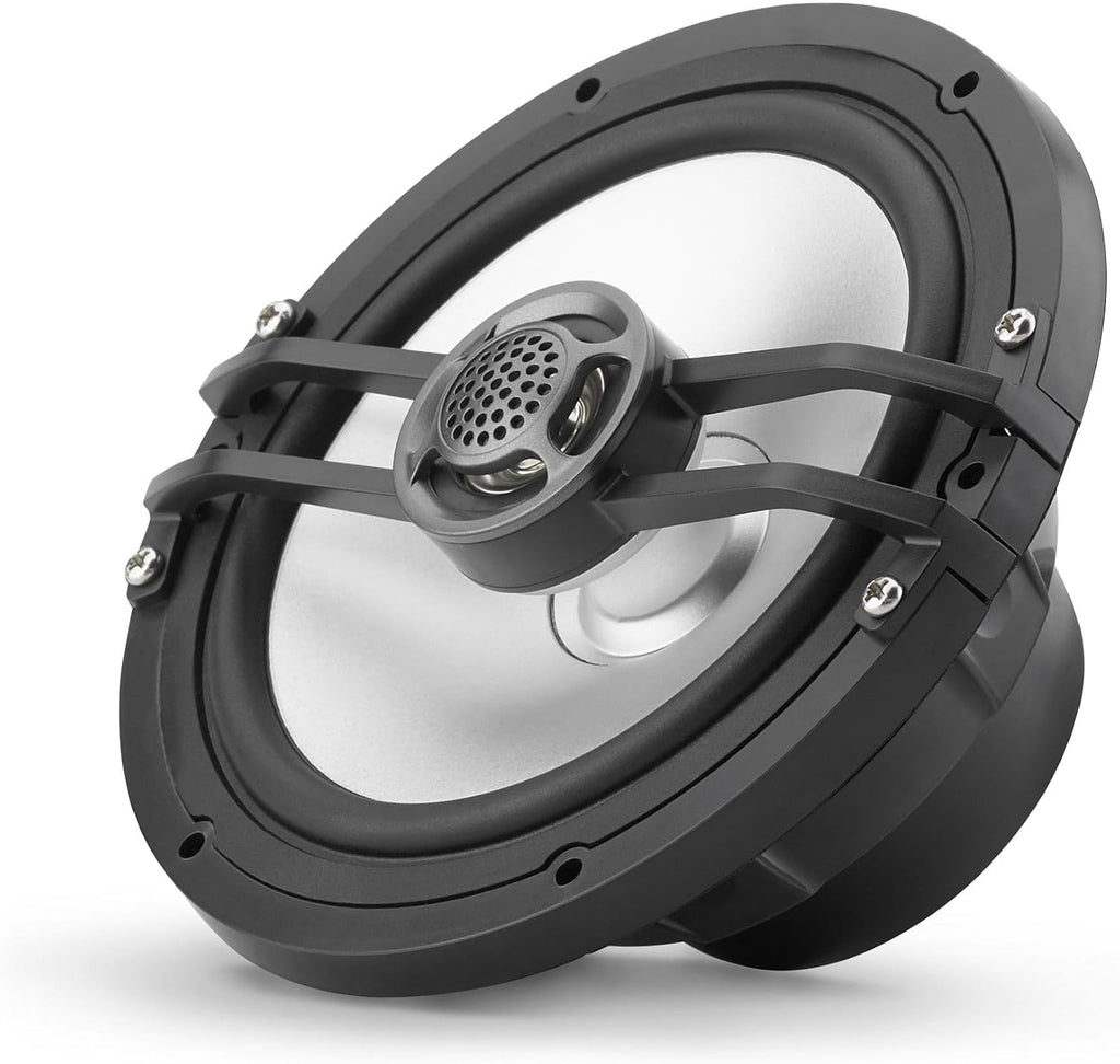 Clarion CMS-651-SWB 6.5-inch Coaxial Marine Speakers 30W RMS Power handling 1/2-inch (13 mm) Polymer Dome Tweeter Includes White & Black Sport Grilles