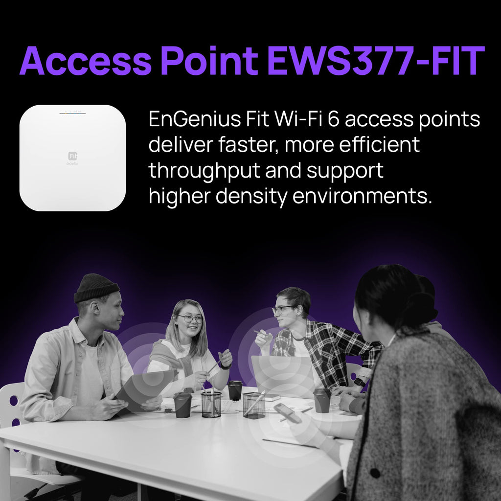EnGenius EWS357AP WiFi 6 AX1800 2x2 Gigabit Wireless Access Point with 1Gbps Port, OFDMA, MU-MIMO, PoE+, WPA3, 1GB RAM, License-Free Management Tools (Power Adapter Not Included)