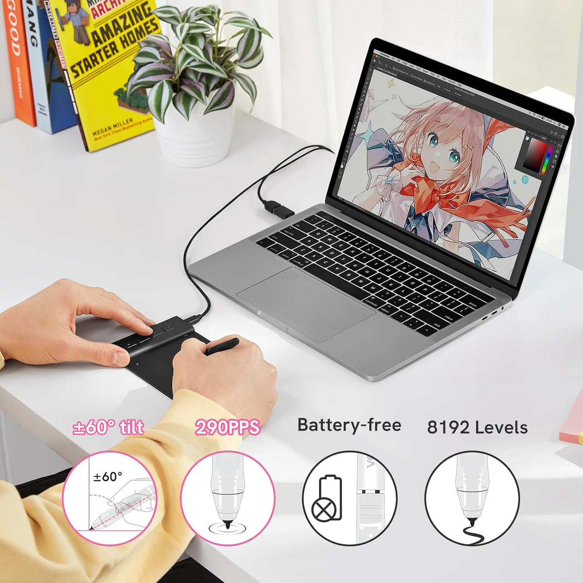 VEIKK VK430 Drawing Tablet 4x3 inch OSU Tablet,8192 Levels Pen Pressure