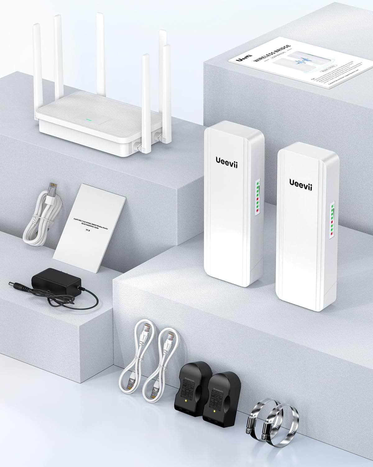 UeeVii Dual-Band Gigabit Wireless Bridge Router Kit CPE5824WR