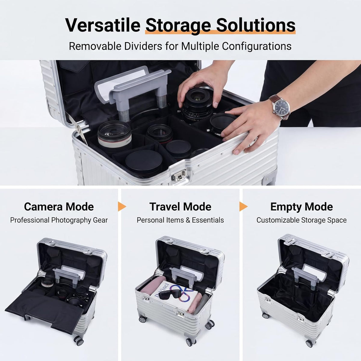 Full Aluminum Rolling Camera Bag 18" Camera Case