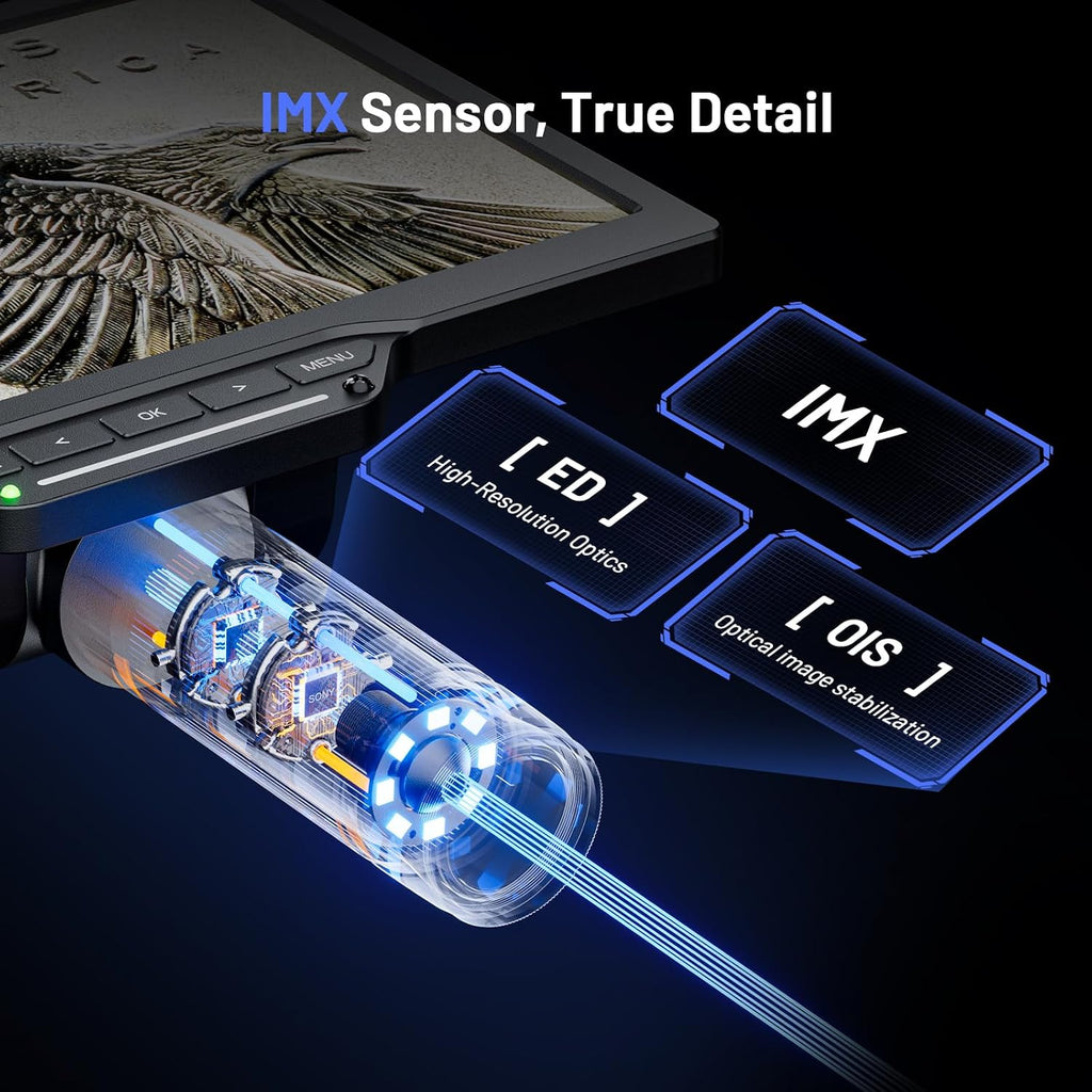 TOMLOV DM202 3K Digital Microscope, 10.1" HDMI Coin Soldering Magnifier