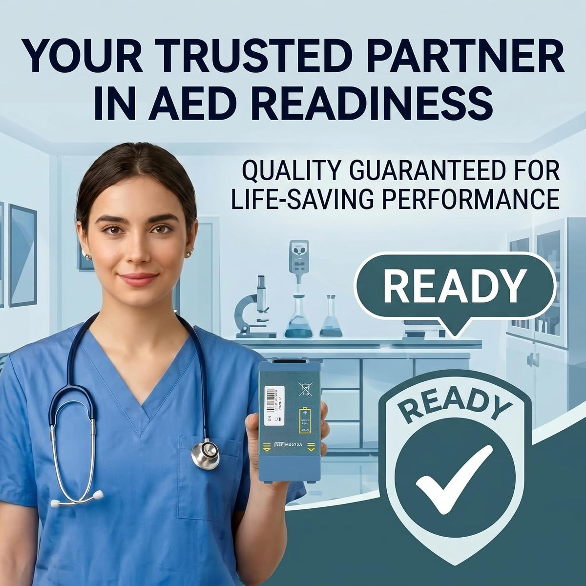 AED Battery Exchange M5070A Replacement Battery, M5066A, M5068A Compatible with Defibrillator Home AED Replace Battery - 9V 4200mAh