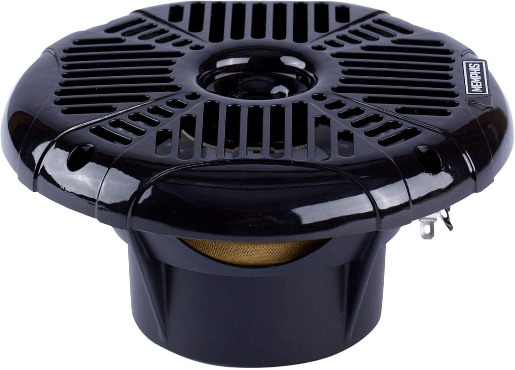 Memphis MXA602SLB MXA OEM Fit 6.5" Marine Grade Coaxial Speakers, Black with Blue LED - Pair