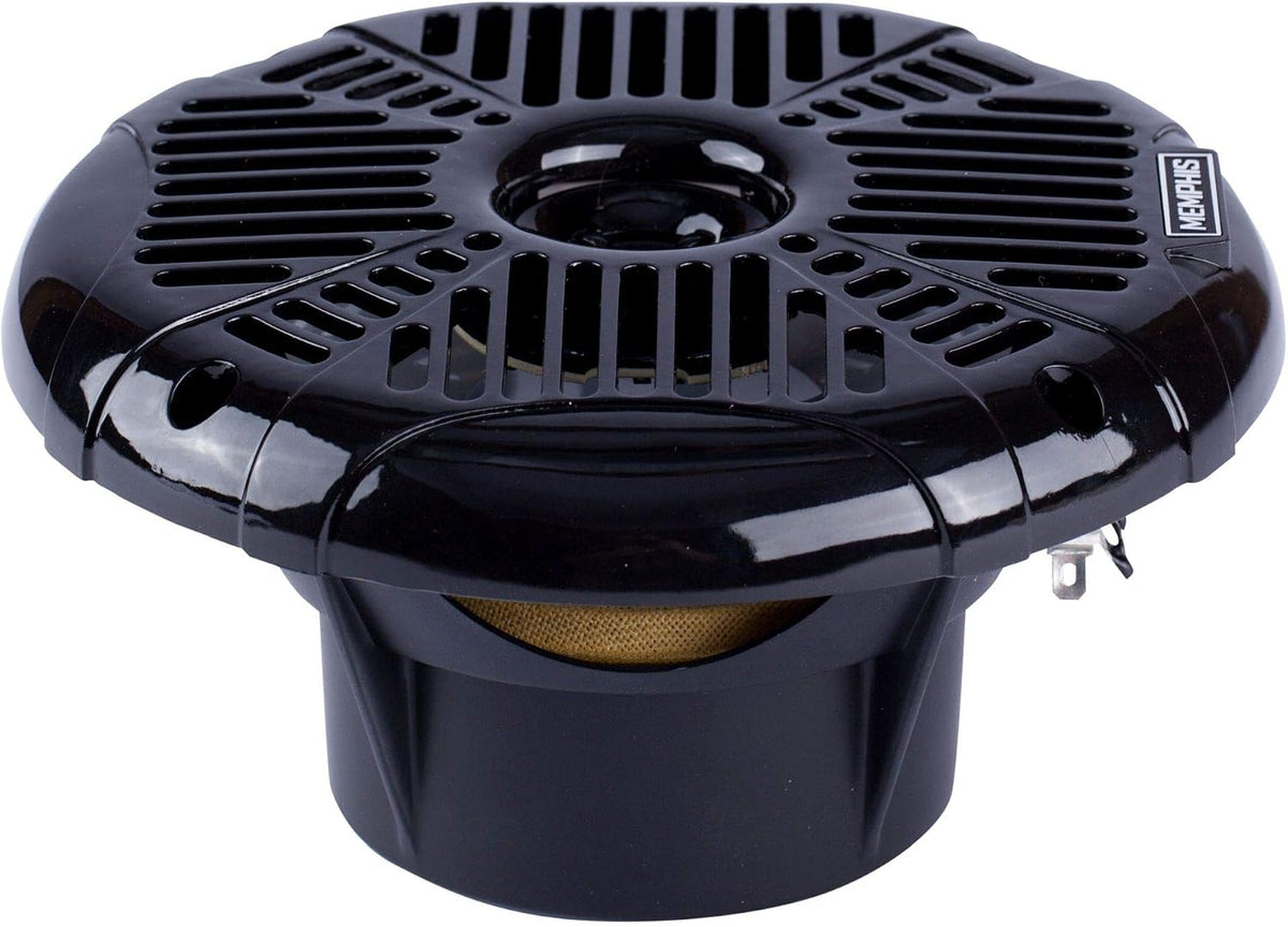Memphis MXA602SLB MXA OEM Fit 6.5" Marine Grade Coaxial Speakers, Black with Blue LED - Pair