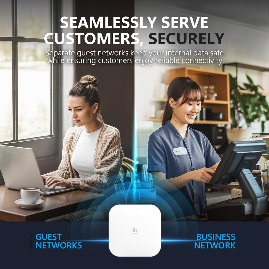 EnGenius Wireless AP 4X4 Wi-Fi 6 Dual Band AX3600 | 2.5Gbe PoE+ | Cloud & App & OnPrem Control Options | WPA3, MU-MIMO, Mesh & Seamless Roaming - EWS276-FIT