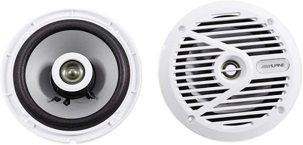 Alpine (4) SPS-M601W 6.5" 440 Watt 2-Way Marine Boat Coaxial Speakers - White