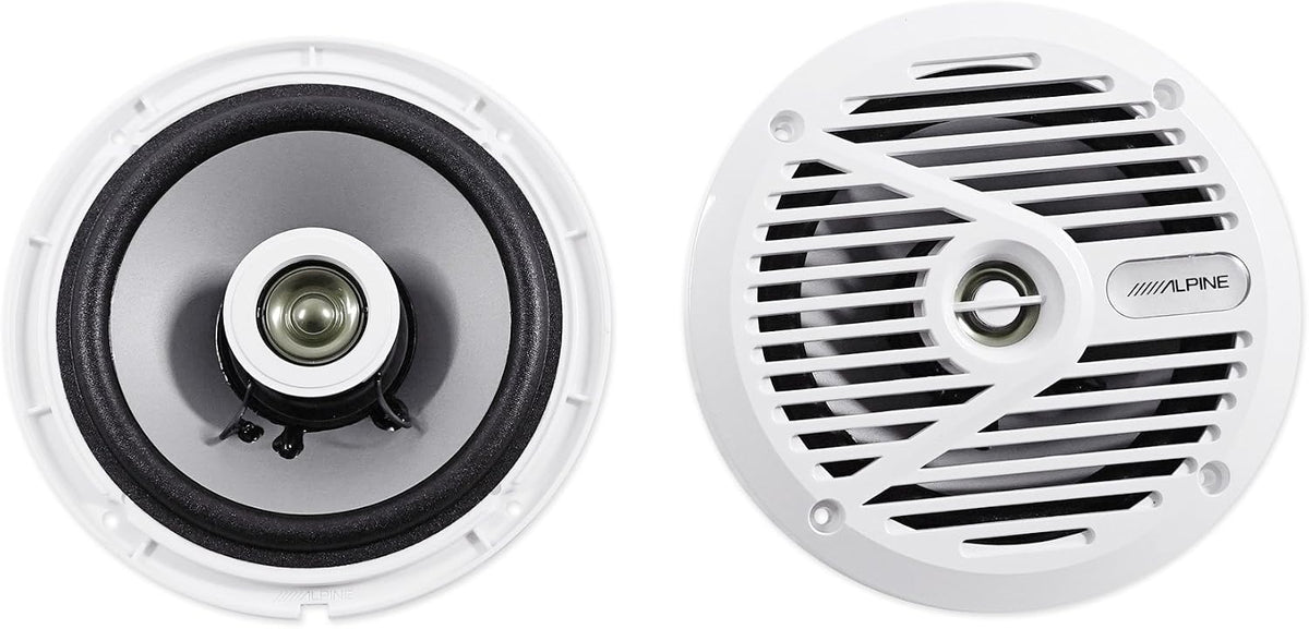 Alpine (4) SPS-M601W 6.5" 440 Watt 2-Way Marine Boat Coaxial Speakers - White