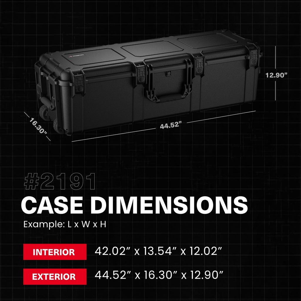 Condition 1 45" Empty Waterproof Hard Case with Wheels, Black