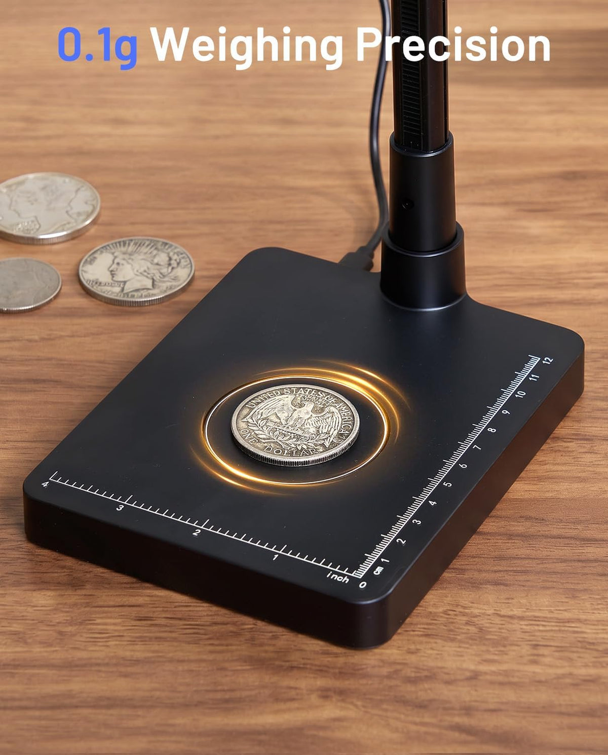 TOMLOV Coin Microscope with Weighing Scale, 7" Digital Magnifier DM4W Max
