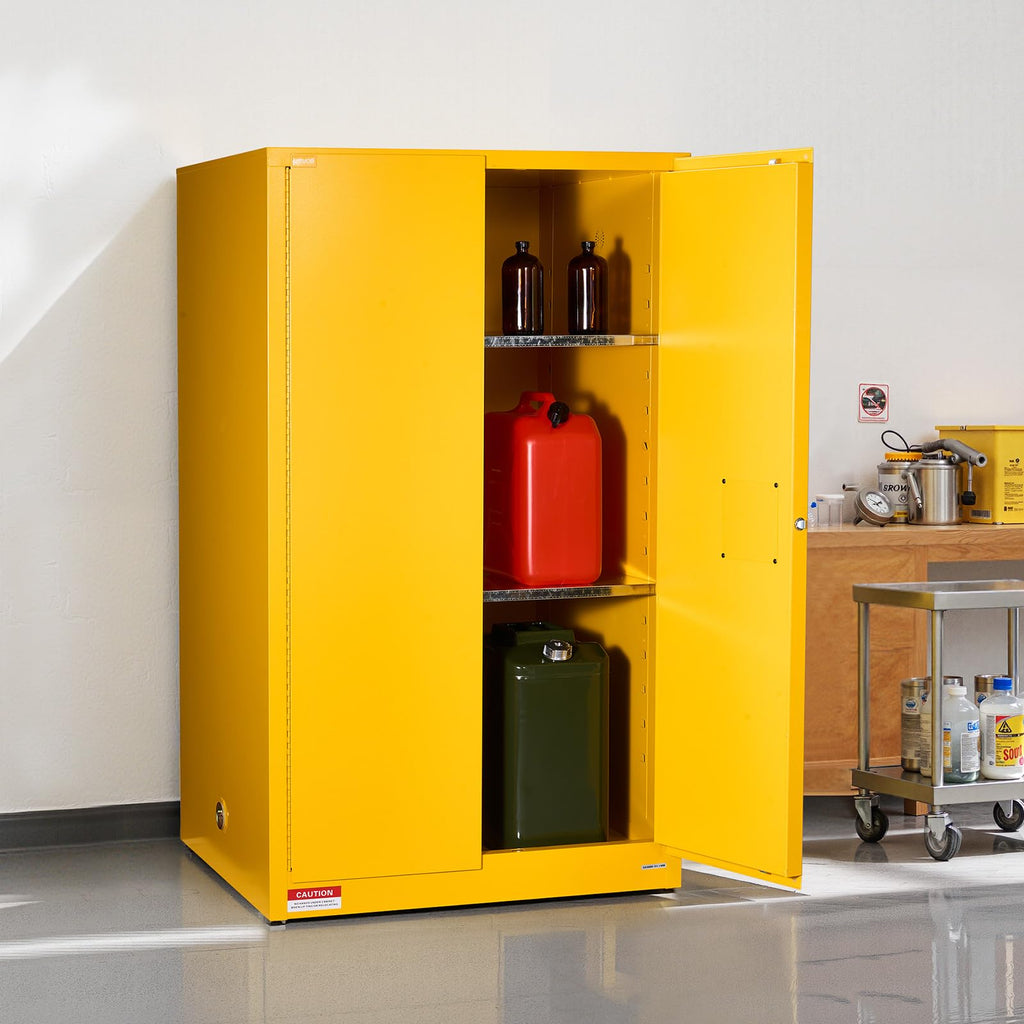 VEVOR Flammable Cabinet, 18" x 18" x 35", Yellow