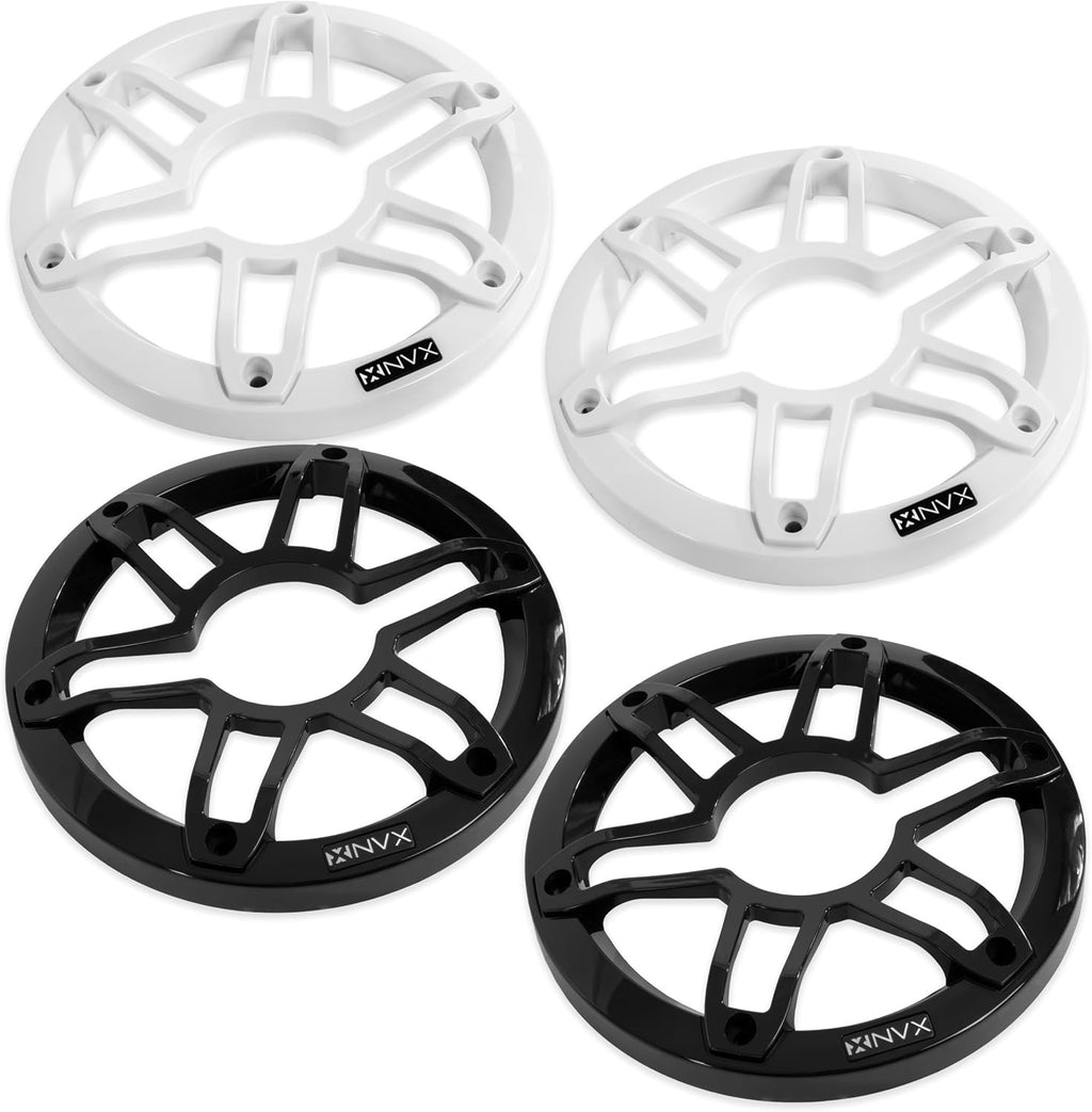 NVXÂ® Premium 6.5â Coaxial Speakers (Pair) White and Black Grilles Included