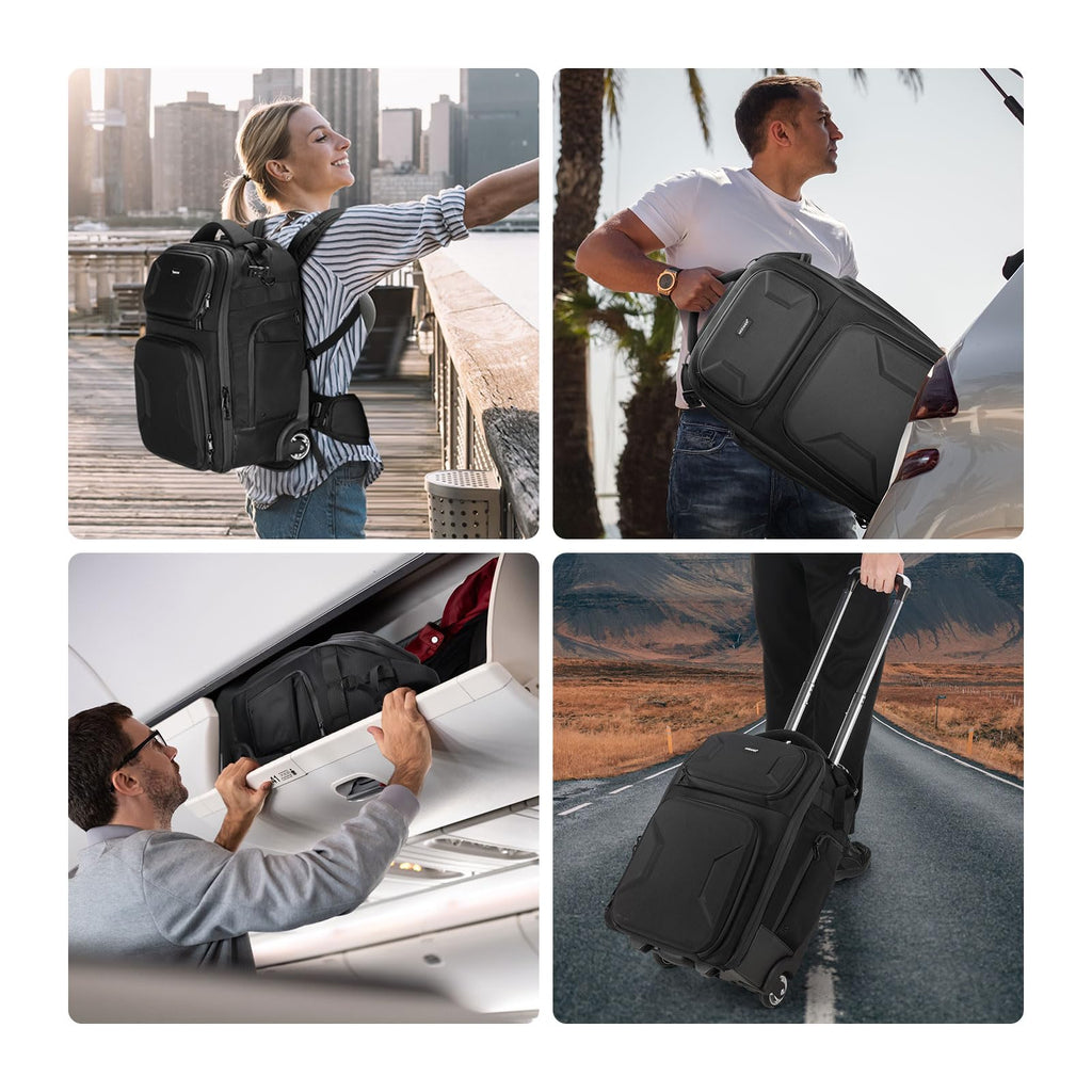 NEEWER Convertible Rolling Camera Backpack for SLR/DSLR and Accessories