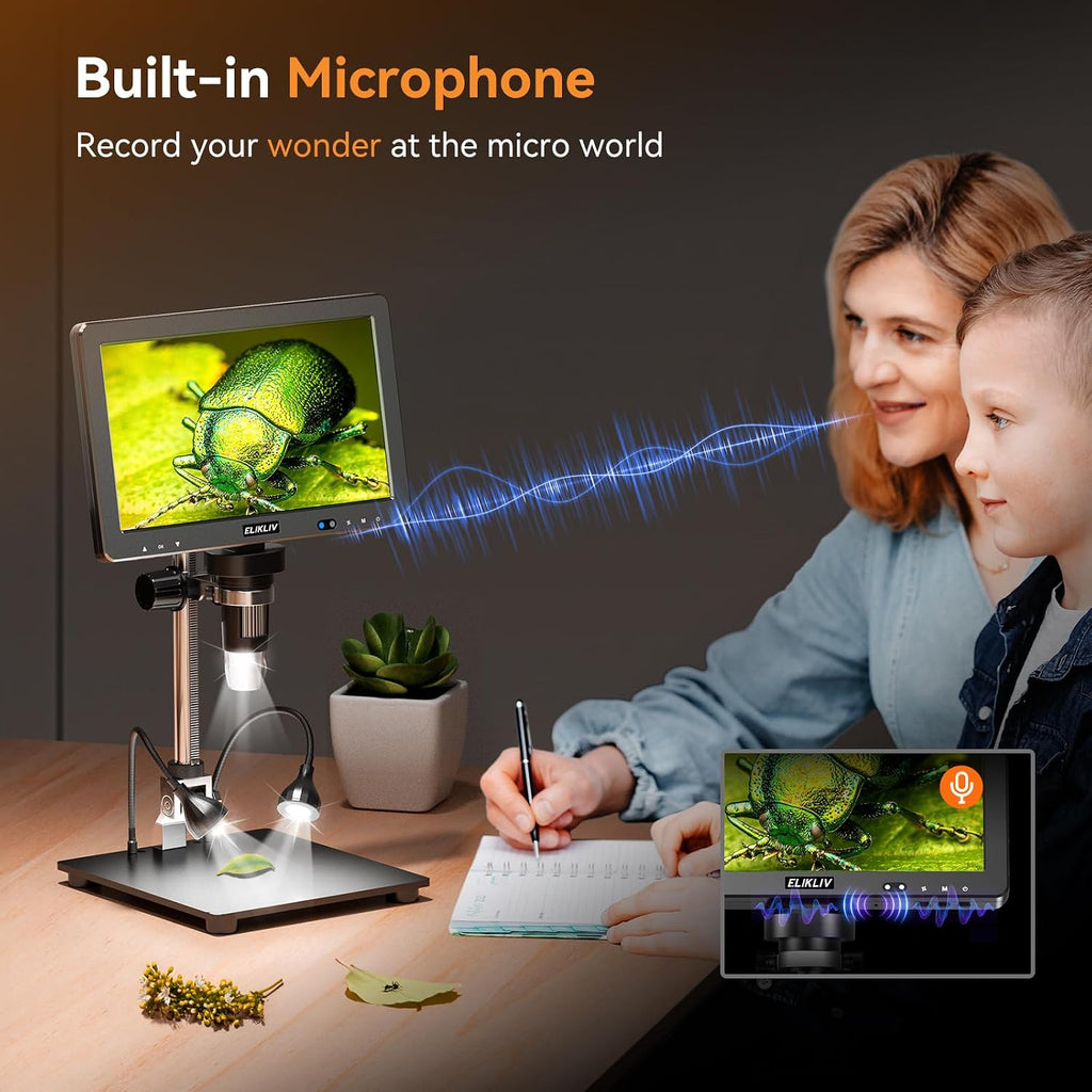 Elikliv EDM9 Max Digital Coin Microscope, Soldering Magnifier with Light