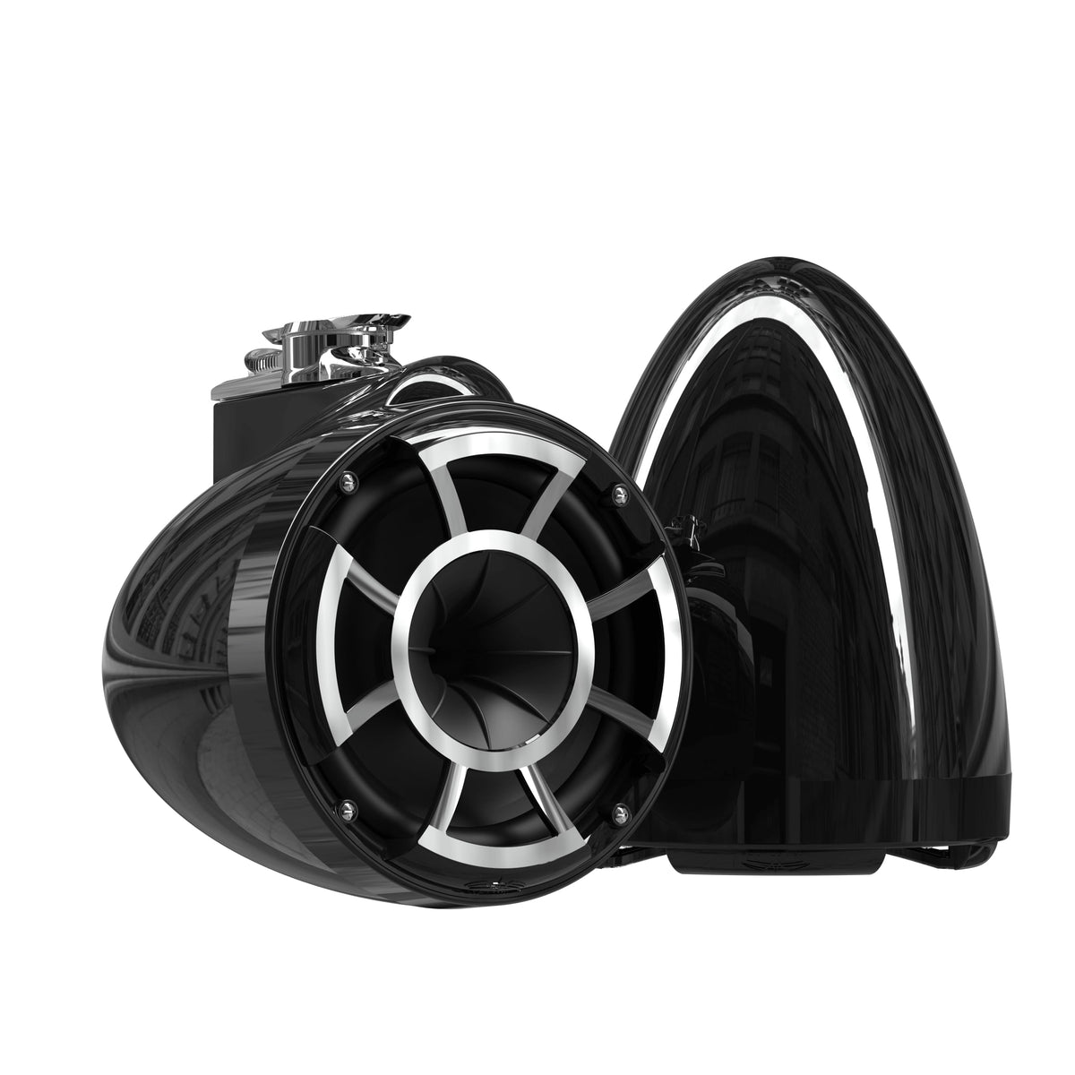 Wet Sounds REV 10 HD 10" Marine Tower Speakers, Black, Fixed Clamp Mount