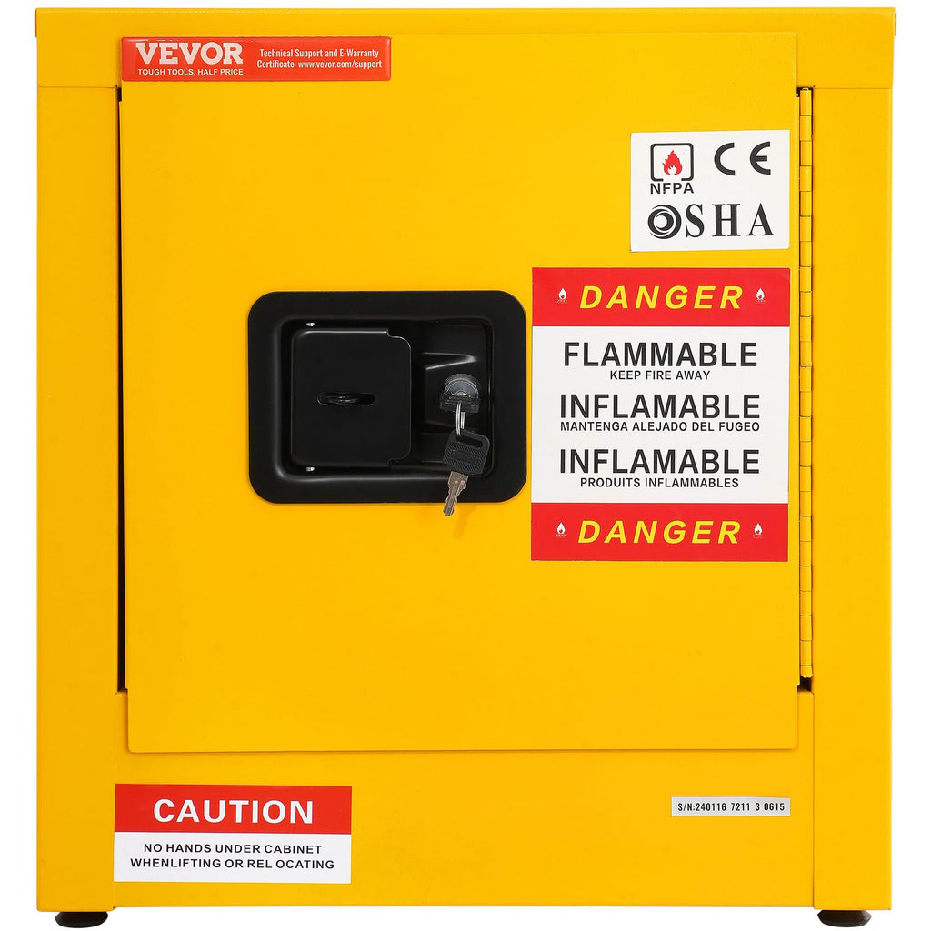 VEVOR Flammable Cabinet, 18" x 18" x 35", Yellow