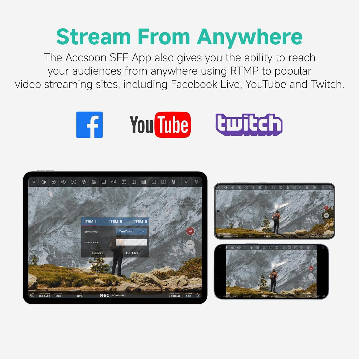 Accsoon CineView Nano Wireless Video Transmitter, 5G HDMI Camera Transmitter 1080p60 500ft Range 60ms Latency, Compatible with RS2/RS3/RS3 Pro/Switch/DSLR, Support iOS/Android 4 App Monitoring