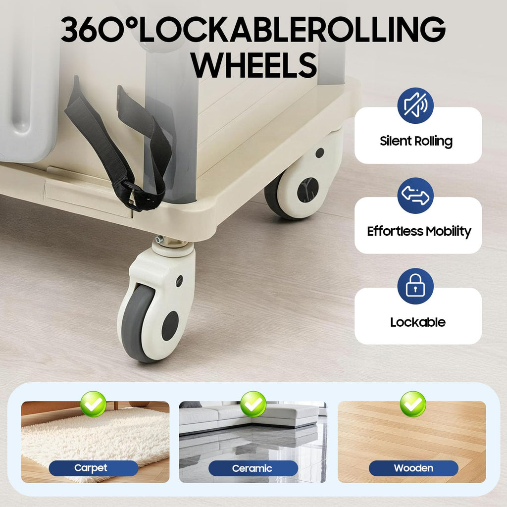 Medical Rolling Crash Cart with Accessories-CPR Board, 2 Trash Bin, Power Strip, Drawers with Dividers, Mobile Medical Cart for Clinic, Hospital, Nursing Center, Salon, 29.53 * 18.7 * 37.4in (Red)
