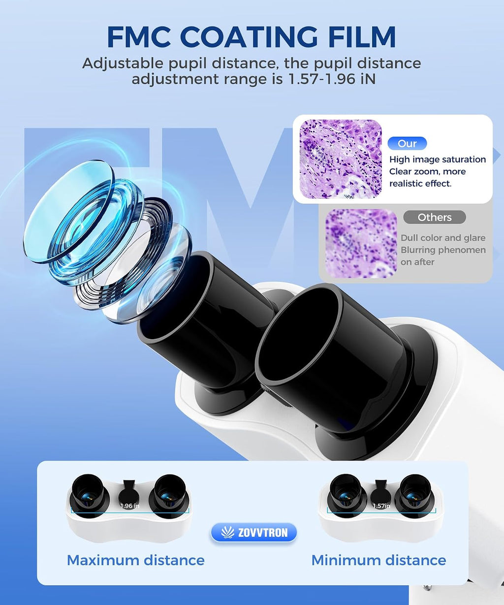 PalliPartners Compound Binocular Microscope for Adults, Professionals&Kids
